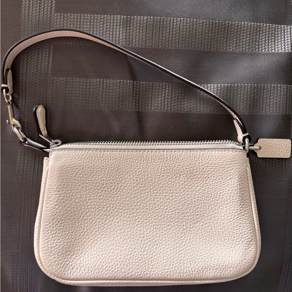 Coach Cream/Ivory Studded Leather Wristlet - Picture 2 of 3